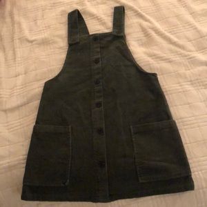 Olive green overall dress!